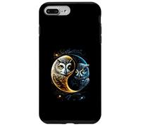 Luna Gufo Uccelli Fienile Umoristico Yin E Yang Cinese Custodia per iPhone 7 Plus/8 Plus