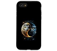 Luna Gufo Uccelli Fienile Umoristico Yin E Yang Cinese Custodia per iPhone SE (2020) / 7/8