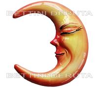 Luna in ceramica interamente decorata dipinta a mano Made in Italy parete
