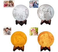 Luna lampada personalizzata con Foto e testo 3D 16 colori telecomando e controllo touch Dimmerabile USB Ricaricabile regalo personalizzato Regalo Compleanno (Diametro 12 cm)