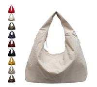 Luna Lush Bag, Multi-Pocket Large Capacity Slouchy Nylon Tote, New Luna Lush Bag for Woman Girl (Beige)
