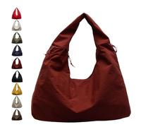 Luna Lush Bag, Multi-Pocket Large Capacity Slouchy Nylon Tote, New Luna Lush Bag for Woman Girl (Dark Red)