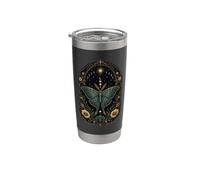 Luna Moth, botanica celeste, fasi lunari, gotico, boho Bicchiere termico in acciaio inox doppia parete
