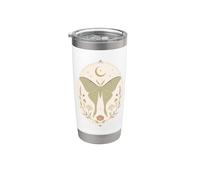 Luna Moth Celestial Botanical Pastel Art Nature Art Bicchiere termico in acciaio inox doppia parete