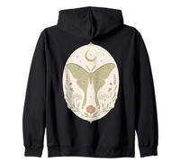 Luna Moth Celestial Botanical Pastel Art Nature Art Felpa con Cappuccio