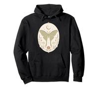 Luna Moth Celestial Botanical Pastel Art Nature Art Felpa con Cappuccio