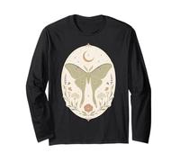 Luna Moth Celestial Botanical Pastel Art Nature Art Maglia a Manica