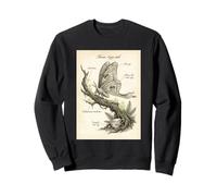 Luna Moth Cottagecore Vintage Diagramma Floreale Therian Felpa