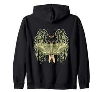 Luna Moth Cottagecore Vintage Grunge Floral Therian Felpa con Cappuccio