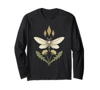 Luna Moth Cottagecore Vintage Grunge Floral Therian Maglia a Manica