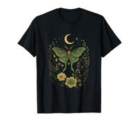Luna Moth Cottagecore Vintage Grunge Floral Therian Maglietta