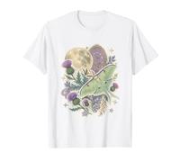 Luna Moth Moon Botanical Celestial Cottagecore Maglietta