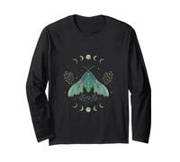 Luna Moth Moon Mystical Whimsigoth Art Disegno episodico Maglia a Manica