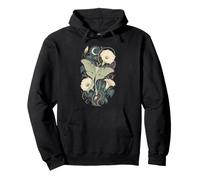 Luna Moth Moonflower Celeste Botanical Art Felpa con Cappuccio