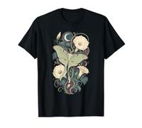 Luna Moth Moonflower Celeste Botanical Art Maglietta