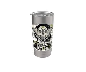 Luna Moth Night si apre grunge collage Bicchiere termico in acciaio inox doppia parete