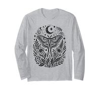 Luna Moth Wildflower Dark Botanical Wichy Floral Maglia a Manica