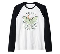 Luna Nocturna Moth Celeste Luna Notte Insetto Maglia con Maniche Raglan