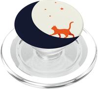 Luna Notte Incantata Con Gatto Arancione PopSockets PopGrip per MagSafe