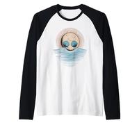 Luna Occhiali Foresta Riflesso Oceano Paesaggio Surreale Maglia con Maniche Raglan
