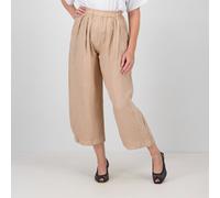L'Una Pantaloni cropped in lino con elastico