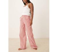 Luna - Pantaloni del pigiama oversize con fondo ampio rossi a righe-Rosso 46