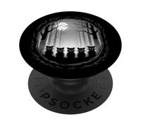 Luna Piena Bosco Spettrale Cinque Procioni Silhouette PopSockets PopGrip Adesivo