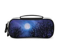 Luna piena che brilla nel cielo nuvoloso Astuccio portatile Tote Bag Borsa per trucco Borsa a mano