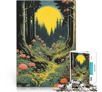 Luna piena nella foresta oscura puzzle 1000 pezzi per adulti Per il divertimento in famiglia Attività divertenti a casa, regali di compleanno, regali di viaggio, 38x26cm