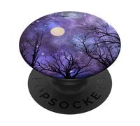 Luna Piena, Notte Lunare Cielo Stelle Universo Spazio Galassia PopSockets PopGrip Adesivo