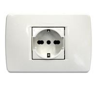 BTicino S4140CAB Luna Premont Kit Presa Standard Tedesco/Bipasso, Bianco