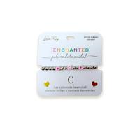 Luna Roy Bracciale Enchanted dell'amicizia con iniziali e due cuori, Talla Única, Acciaio inossidabile Plastica, Nessuna pietra preziosa
