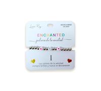 Luna Roy Bracciale Enchanted dell'amicizia con iniziali e due cuori, Talla Única, Acciaio inossidabile Plastica, Nessuna pietra preziosa