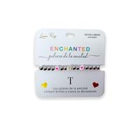 Luna Roy Bracciale Enchanted dell'amicizia con iniziali e due cuori, Talla Única, Acciaio inossidabile Plastica, Nessuna pietra preziosa
