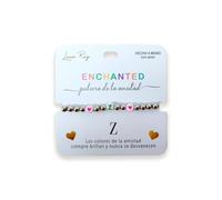 Luna Roy Bracciale Enchanted dell'amicizia con iniziali e due cuori, Talla Única, Acciaio inossidabile Plastica, Nessuna pietra preziosa