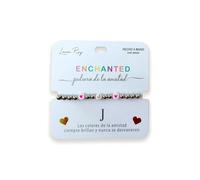 Luna Roy Bracciale Enchanted dell'amicizia con iniziali e due cuori, Talla Única, Acciaio inossidabile Plastica, Nessuna pietra preziosa