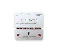 Luna Roy Bracciale Enchanted dell'amicizia con iniziali e due cuori, Talla Única, Acciaio inossidabile Plastica, Nessuna pietra preziosa