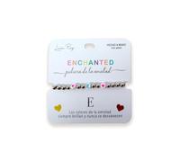 Luna Roy Bracciale Enchanted dell'amicizia con iniziali e due cuori, Talla Única, Acciaio inossidabile Plastica, Nessuna pietra preziosa