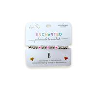 Luna Roy Bracciale Enchanted dell'amicizia con iniziali e due cuori, Talla Única, Acciaio inossidabile Plastica, Nessuna pietra preziosa