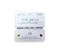 Luna Roy Bracciale Enchanted dell'amicizia con iniziali e due cuori, Talla Única, Acciaio inossidabile Plastica, Nessuna pietra preziosa