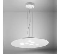 LUNA S - LAMPADARIO A SOSPENSIONE BIANCO 10 LUCI ATTACCO GX53 IN METALLO E ALLUMINIO