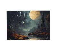 Luna stelle e pianeti puzzle in legno orizzontale 300 pezzi per il tempo libero e la creatività in famiglia