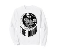 Luna Tarocchi Scheletro Coppia Vintage Gothic Astrologia Felpa