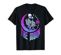 Luna Tarocchi Scheletro Coppia Vintage Gothic Astrologia Maglietta