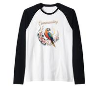 Luna tropicale del pappagallo di bellezza comandante Maglia con Maniche Raglan