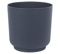 LUNA - Vasi per piante con piattini, fioriere da giardino con supporto interno (Ø 17 cm), anhracite)