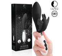 LUNA Vibratore Nero Coniglio Clit Rechargeable Rabbit Vibrator Alexios G Spot