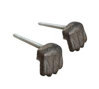 LUNA WAY CAST IRON - Coppia di grappe staffe di Fissaggio per Lastre camino | Installazione Facile | Uso Domestico | Eleganza Grigia | Senza forare la piastra
