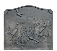 LUNA WAY CAST IRON - Lastra Camino Decorata in Ghisa "Uccelli" | Immagazzina e Riflette Calore | Resistente all'Usura e Corrosione | Facile Installazione in camini e pareti | Dimensioni 53 x 49 cm