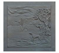 LUNA WAY CAST IRON - Lastra in ghisa Decorata per camino "Cacciatore" | Immagazzina e Riflette Calore a Lungo | Resistente all' Usura e Corrosione | Facile da Installare | Dimensioni 78 x 75 cm